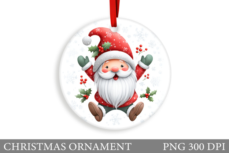Gnome Christmas Ornament. Christmas Ornament Sublimation