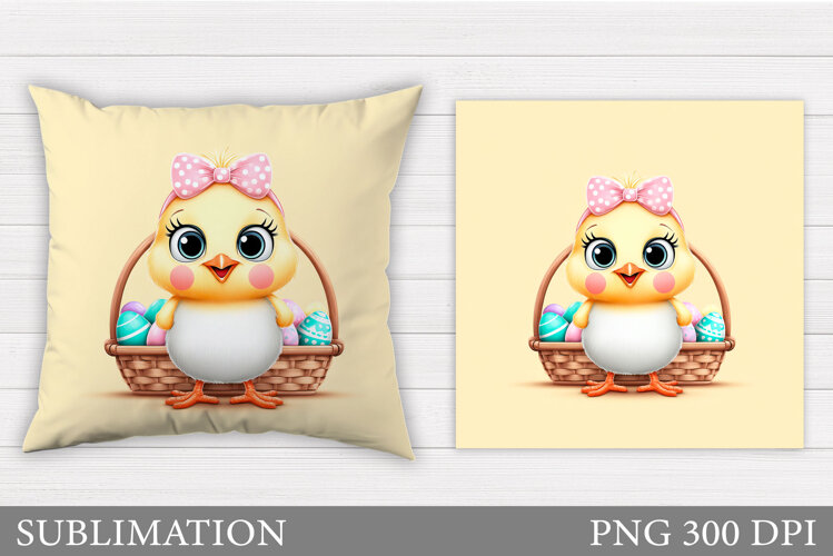 Easter Chick Pillow Sublimation. Easter Pillow Design example image 1