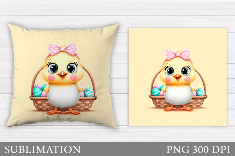 Easter Chick Pillow Sublimation. Easter Pillow Design