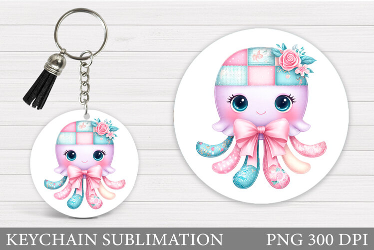 Jellyfish Keychain Design. Jellyfish Keychain Sublimation example image 1