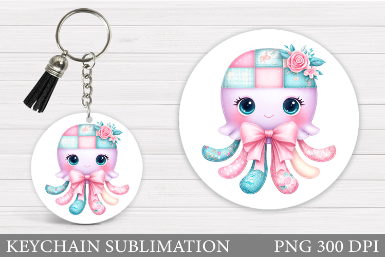 Jellyfish Keychain Design. Jellyfish Keychain Sublimation