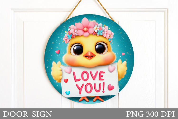 Valentines Chick Door Sign. Valentines Door Sign Design