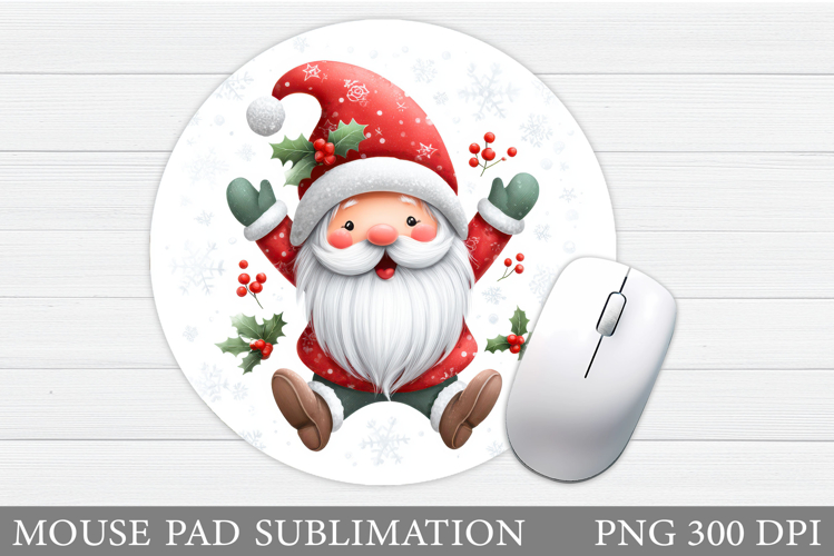 Christmas Gnome Mouse Pad. Christmas Mouse Pad Sublimation