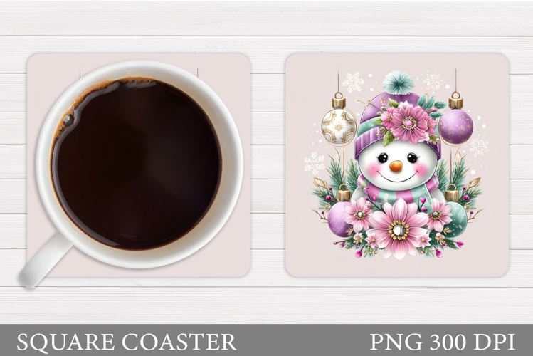 Cute Snowman Coaster Design. Christmas Coaster Sublimation