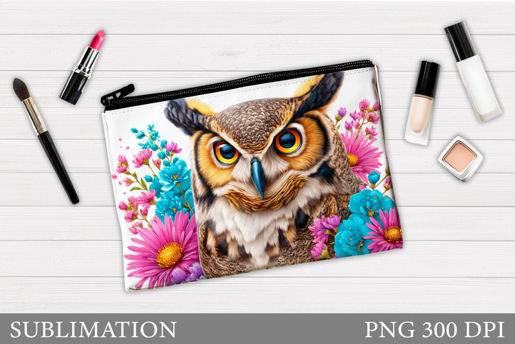 Owl Cosmetics Bag Design. Owl Makeup Bag Sublimation