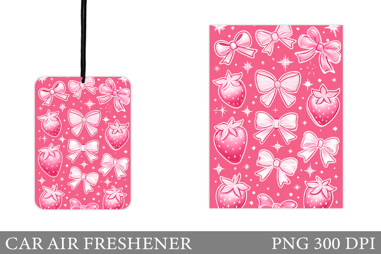 Strawberry Car Air Freshener Design. Strawberry Sublimation