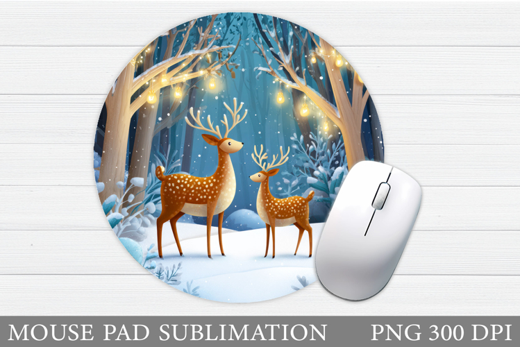 Reindeer Mouse Pad Sublimation. Christmas Mouse Pad Design