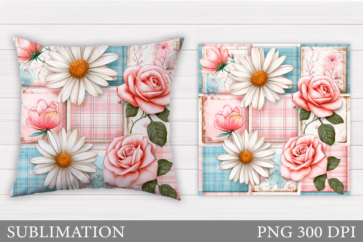 Floral Pillow Design. Flowers Sublimation example image 1
