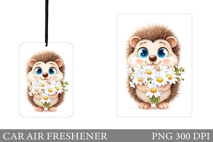 Cute Hedgehog Car Air Freshener. Hedgehog Sublimation