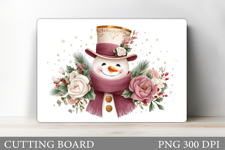 Christmas Cutting Board. Snowman Cutting Board Sublimation