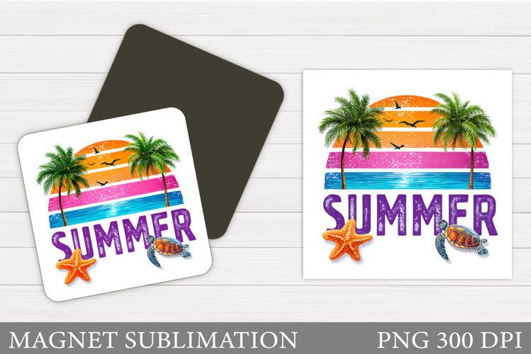 Summer Magnet Design. Palm Tree Magnet Sublimation