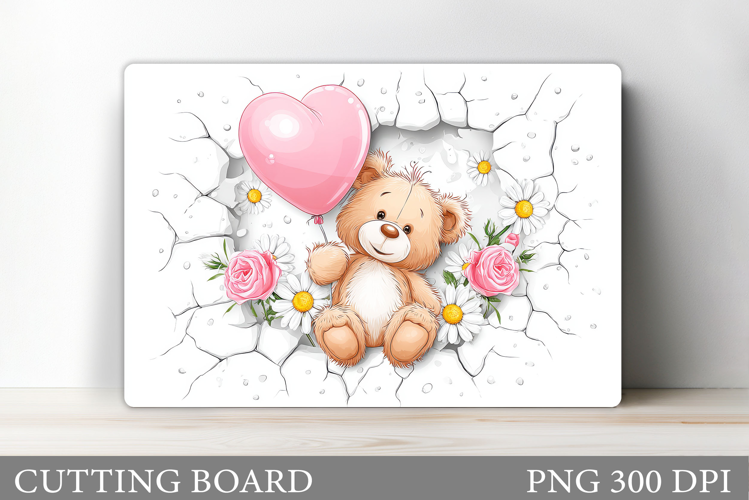 Valentines Bear Cutting Board. Valentines Cutting Board