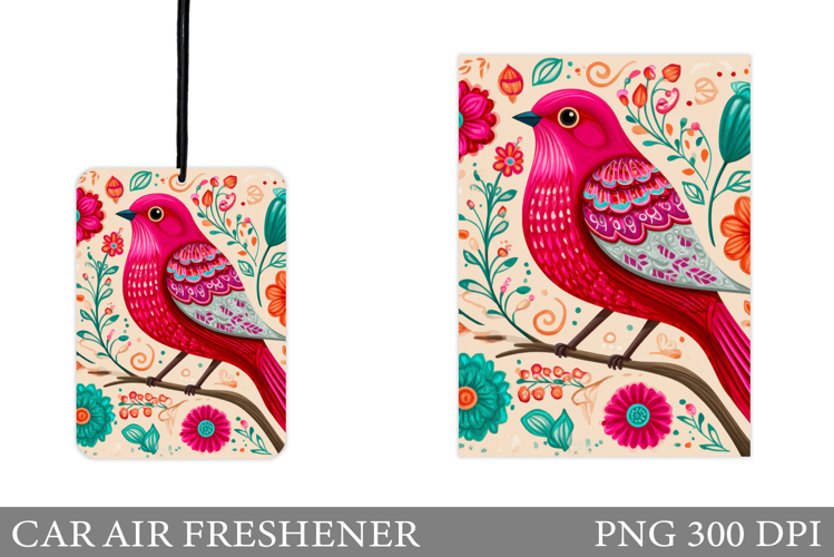 Bird Car Air Freshener. Flowers Car Air Freshener Design