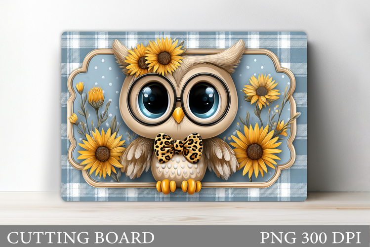 Cute Owl Cutting Board. Owl Flowers Kitchen Cutting Board