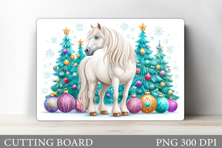 Christmas Horse Cutting Board. Christmas Cutting Board example image 1