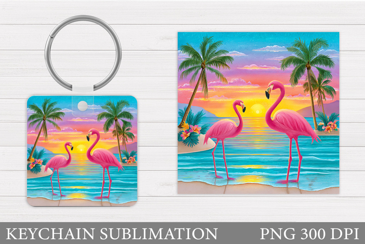 Flamingo Keychain Design. Flamingo Sublimation