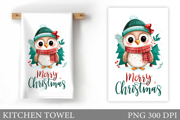 Christmas Owl Kitchen Towel. Christmas Owl Kitchen Towel