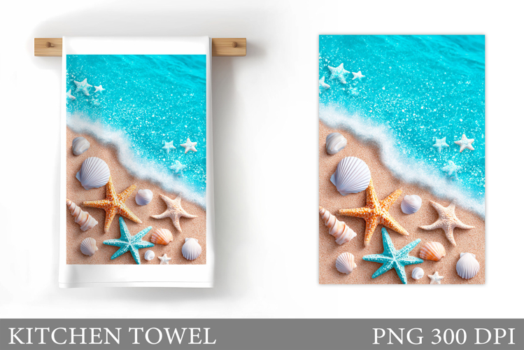 Sea Kitchen Towel Design. Sea Sublimation