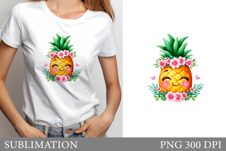 Cute Pineapple Sublimation. Cute Pineapple T-Shirt Design