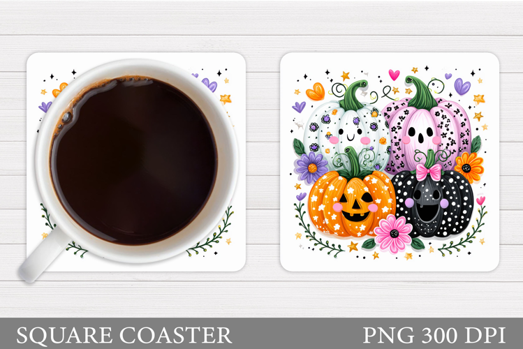 Cute Pumpkin Coaster. Cute Halloween Coaster Sublimation
