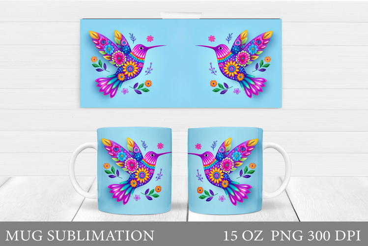 Hummingbird Mug Design. Flowers Mug Sublimation