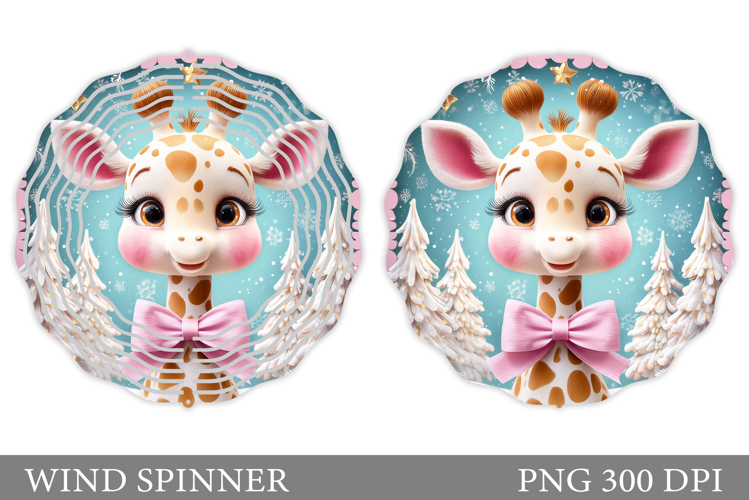 Christmas Giraffe Wind Spinner. Christmas Wind Spinner