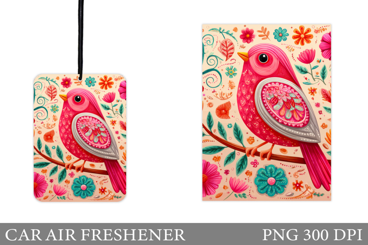 Bird Car Air Freshener. Flowers Car Air Freshener Design