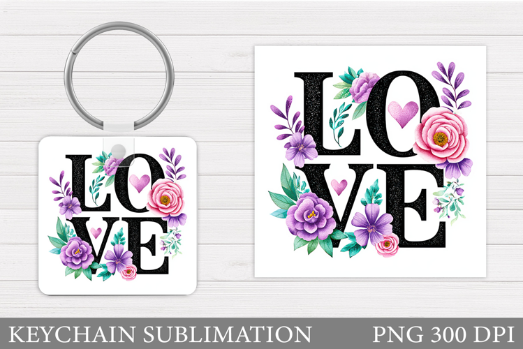 Love Keychain Design. Valentine Keychain Sublimation