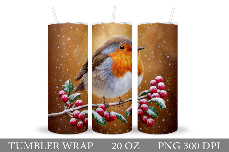 Christmas Bird Tumbler Design. Christmas Tumbler Sublimation