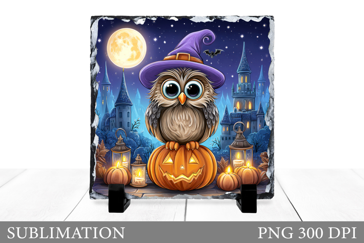 Halloween Owl Slate Design. Halloween Slate Sublimation
