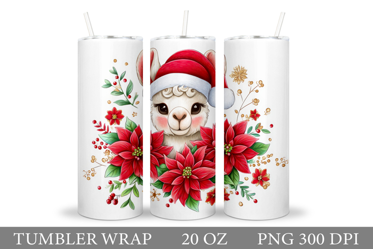 Christmas Lama Tumbler Design. Christmas Tumbler Sublimation