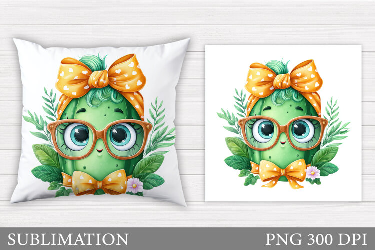 Cute Cucumber Pillow Design. Cute Cucumber Sublimation example image 1
