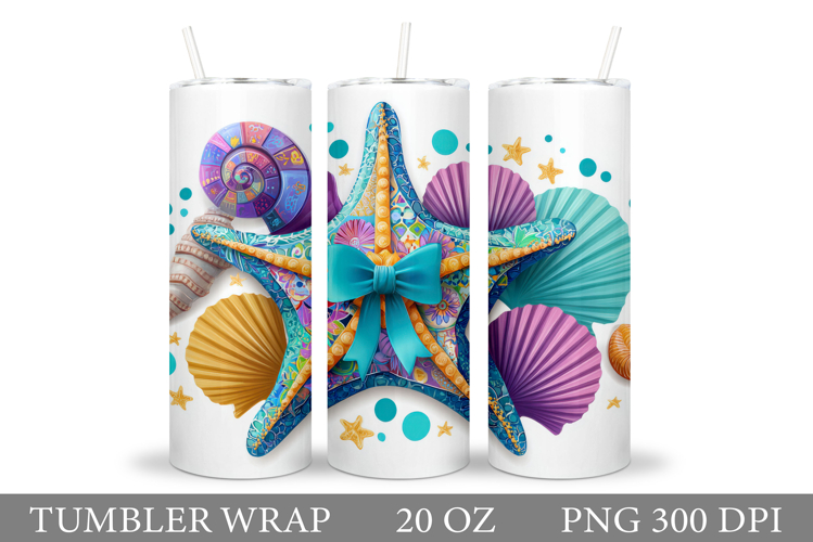 Starfish Tumbler Design. Starfish Sublimation example image 1