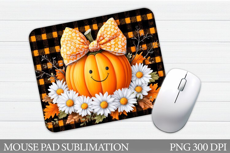 Cute Pumpkin Mouse Pad. Halloween Pumpkin Mouse Pad Design example image 1