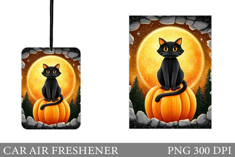 Black Cat Car Air Freshener. Halloween Car Air Freshener