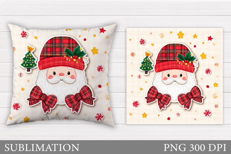 Santa Claus Pillow Design. Christmas Pillow Sublimation