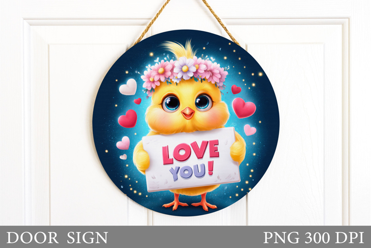 Valentines Chick Door Sign. Valentines Door Sign Design