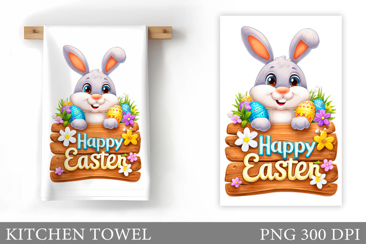 Easter Bunny Kitchen Towel . Easter Kitchen Towel Design