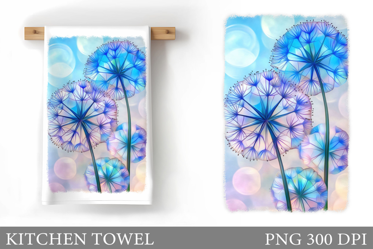 Flowers Kitchen Towel Design. Kitchen Towel Sublimation