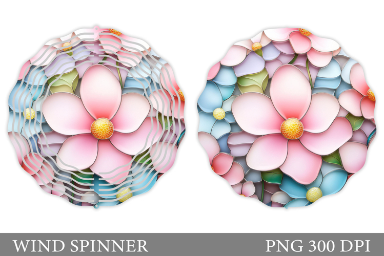 Flowers Wind Spinner Design. Floral Wind Spinner Sublimation