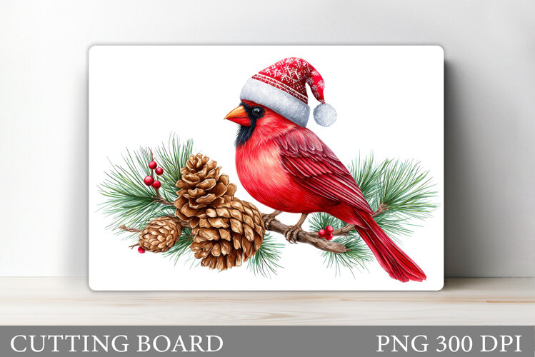 Cardinal Cutting Board Design. Christmas Cutting Board example image 1