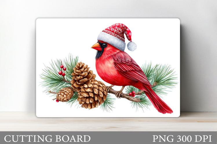 Cardinal Cutting Board Design. Christmas Cutting Board