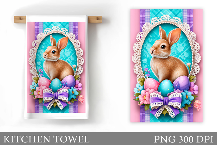 Easter Bunny Kitchen Towel . Easter Kitchen Towel Design