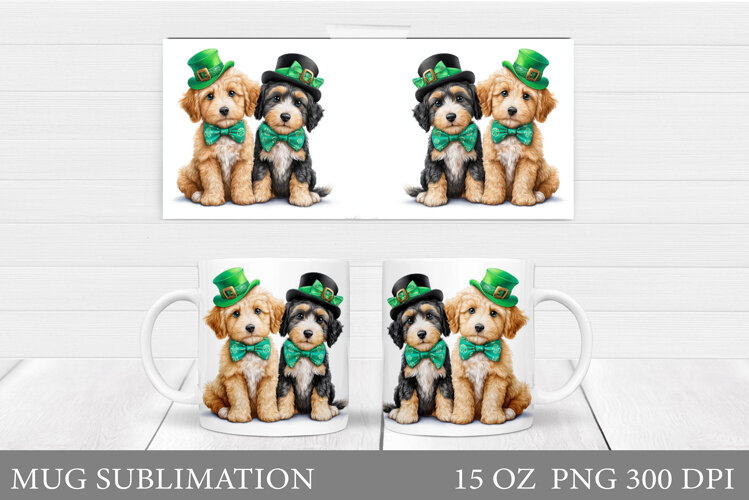 St Patrick Dogs Mug Design. St Patrick Mug Sublimation example image 1