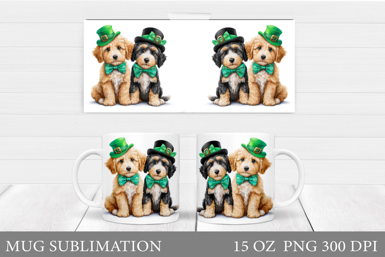 St Patrick Dogs Mug Design. St Patrick Mug Sublimation