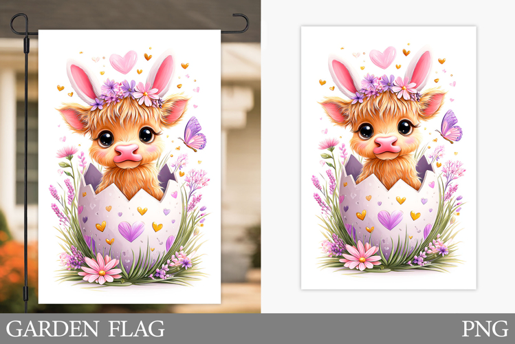 Easter Cow Garden Flag. Easter Garden Flag Sublimation