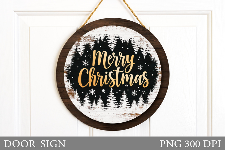 Christmas Door Sign Design. Merry Christmas Door Sign