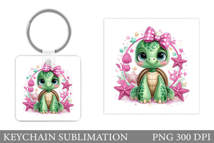 Turtle Keychain Sublimation. Sea Turtle Sublimation example image 1