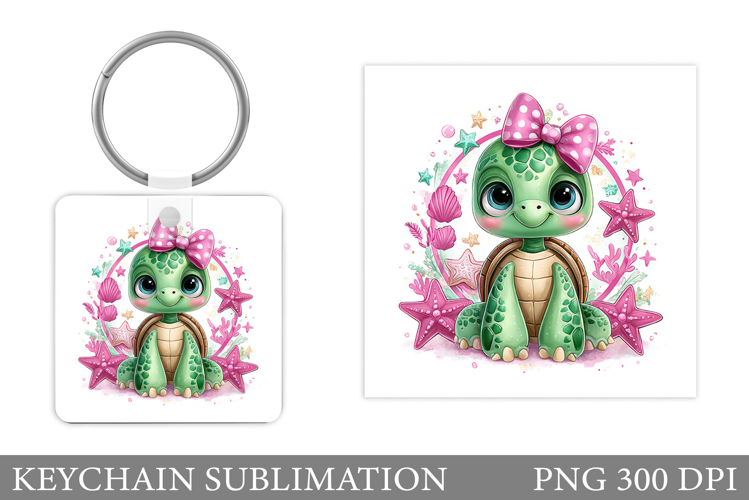 Turtle Keychain Sublimation. Sea Turtle Sublimation