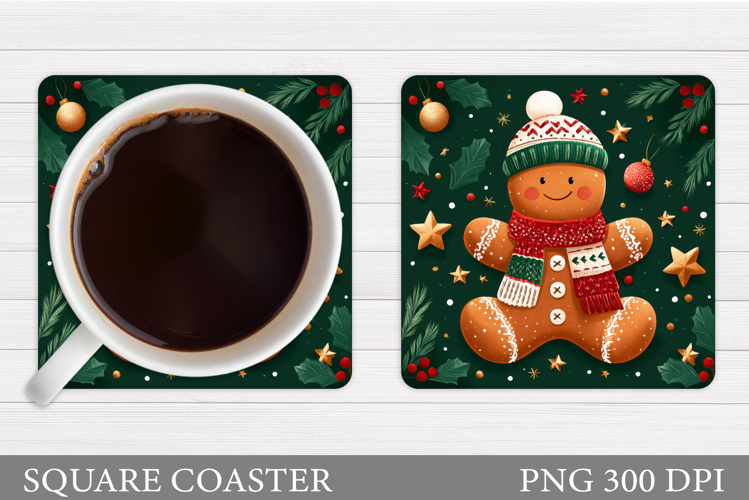 Gingerbread Coaster Design. Christmas Coaster Sublimation